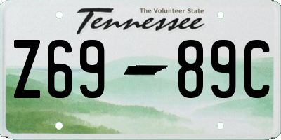 TN license plate Z6989C