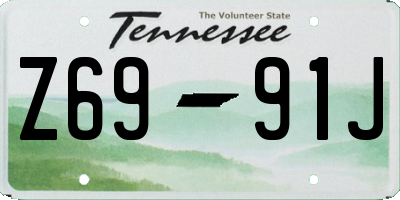 TN license plate Z6991J