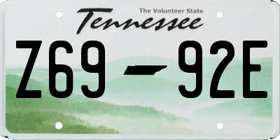 TN license plate Z6992E