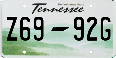 TN license plate Z6992G
