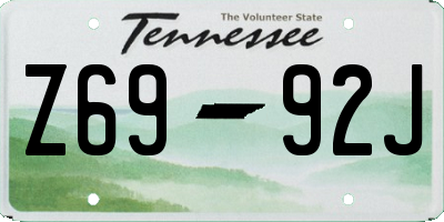 TN license plate Z6992J