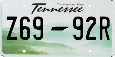 TN license plate Z6992R