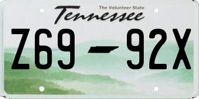 TN license plate Z6992X