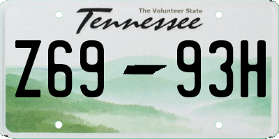 TN license plate Z6993H