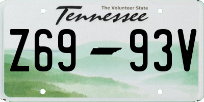 TN license plate Z6993V