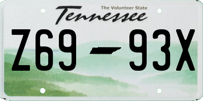 TN license plate Z6993X