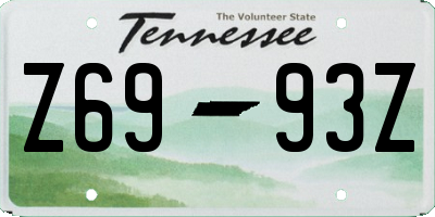 TN license plate Z6993Z