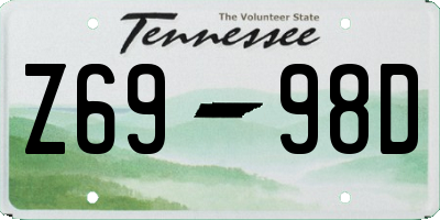 TN license plate Z6998D