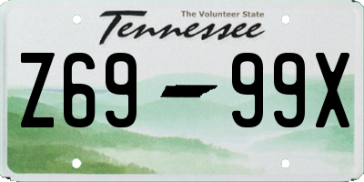 TN license plate Z6999X