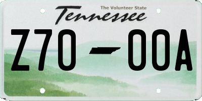 TN license plate Z7000A