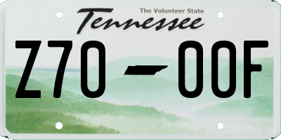TN license plate Z7000F