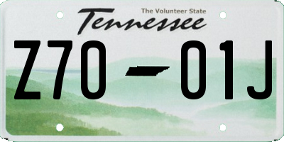 TN license plate Z7001J