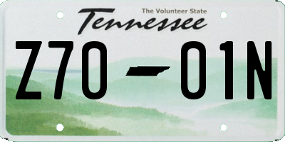 TN license plate Z7001N