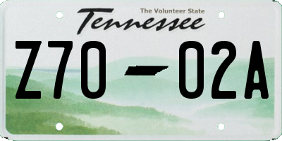 TN license plate Z7002A