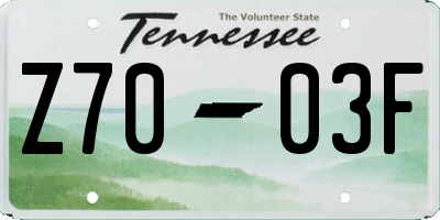 TN license plate Z7003F