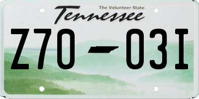 TN license plate Z7003I