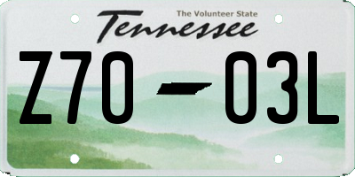 TN license plate Z7003L