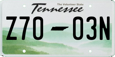 TN license plate Z7003N