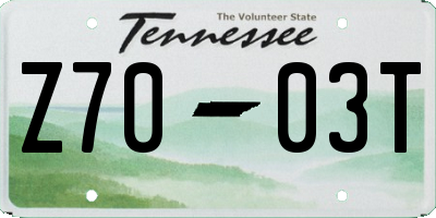 TN license plate Z7003T