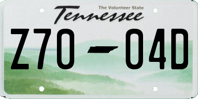 TN license plate Z7004D