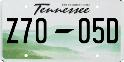 TN license plate Z7005D
