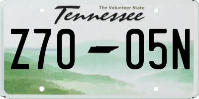 TN license plate Z7005N
