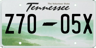 TN license plate Z7005X
