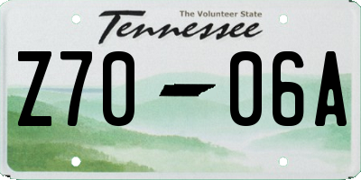 TN license plate Z7006A