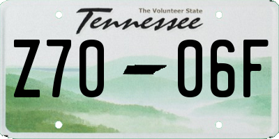 TN license plate Z7006F