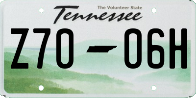 TN license plate Z7006H