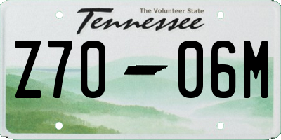 TN license plate Z7006M