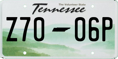 TN license plate Z7006P