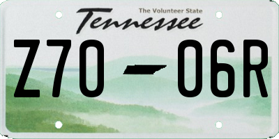 TN license plate Z7006R