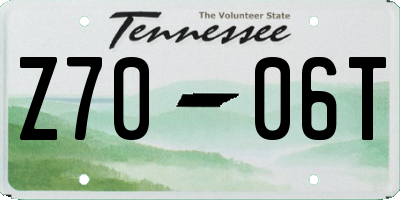 TN license plate Z7006T