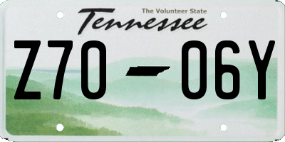 TN license plate Z7006Y