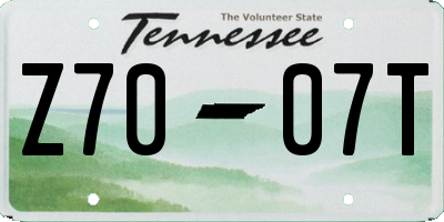 TN license plate Z7007T