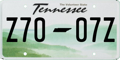 TN license plate Z7007Z