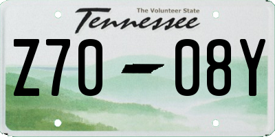 TN license plate Z7008Y