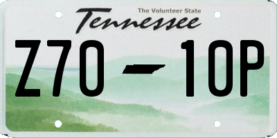 TN license plate Z7010P