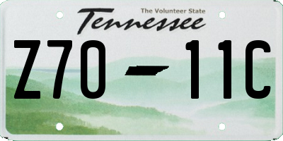 TN license plate Z7011C