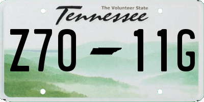 TN license plate Z7011G