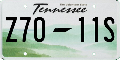 TN license plate Z7011S
