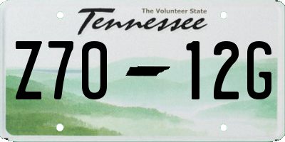 TN license plate Z7012G