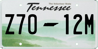 TN license plate Z7012M