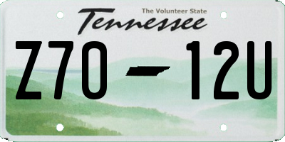 TN license plate Z7012U
