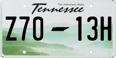 TN license plate Z7013H