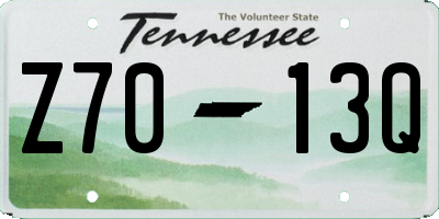 TN license plate Z7013Q
