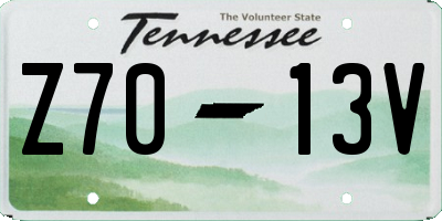 TN license plate Z7013V