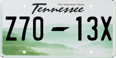 TN license plate Z7013X
