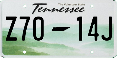 TN license plate Z7014J